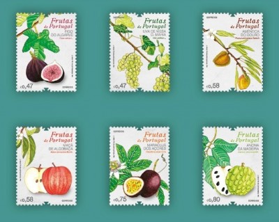 selos da emissão ‘Frutas de Portugal’